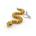 Gold Articulated Snake Fidget Keychain Lying Down